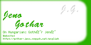 jeno gothar business card